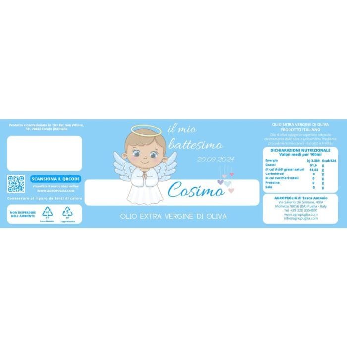 Bomboniera Battesimo con Olio EVO, 100 ml - immagine 3