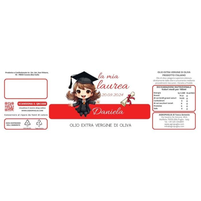 Bomboniera Laurea con Olio EVO, 100 ml - immagine 4